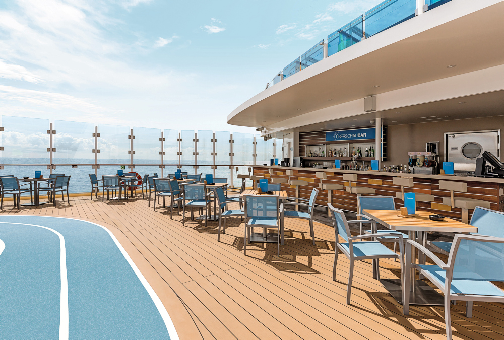 "Wellnessbaren" (Überschau Bar) er det perfekte sted at mødes i pauserne mellem sportsaktiviteterne.