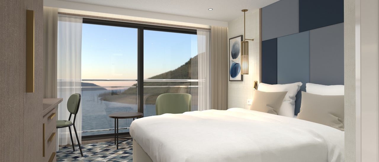 Alle kahytter har udendørs arealer med spektakulær udsigt over de charmerende seværdigheder langs flodbredderne.