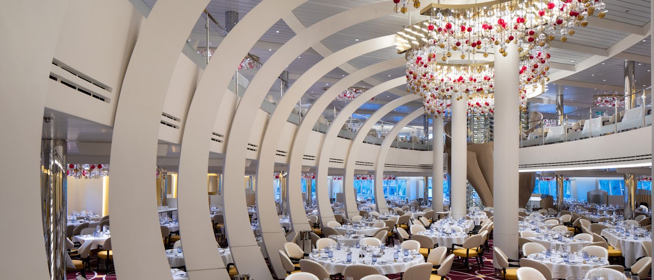 Á la carte-spisestuen omfatter krydstogtsbilletten